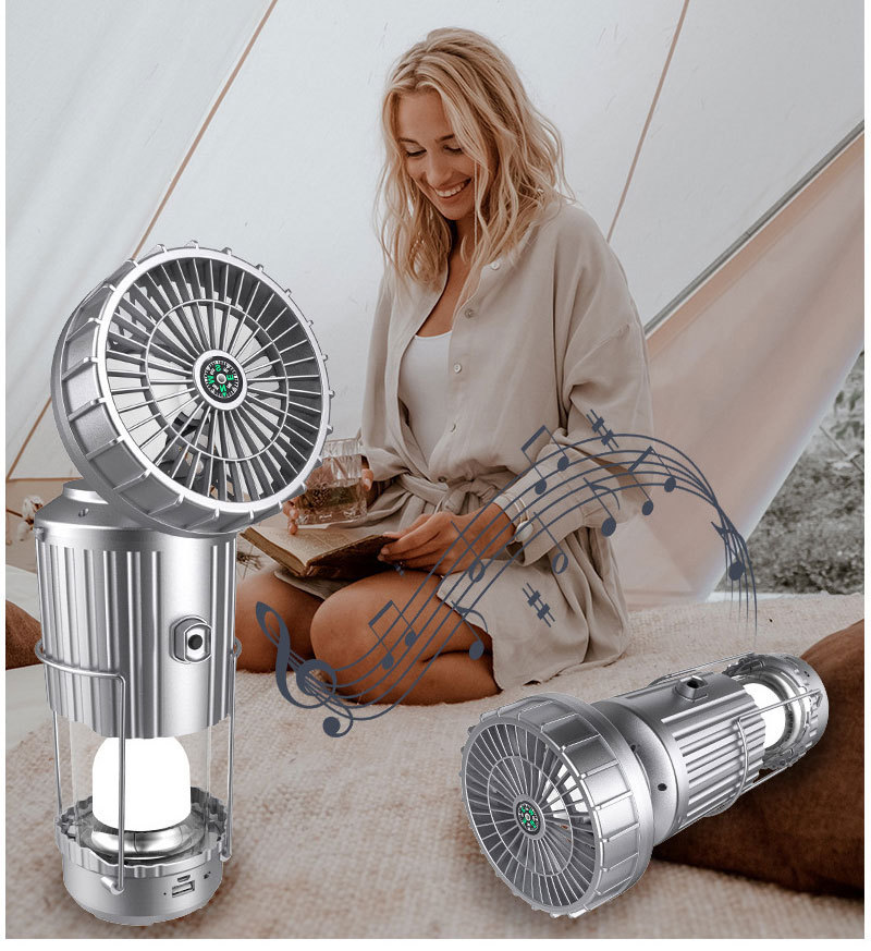 Solar camping light with fan and bluetooth (2)